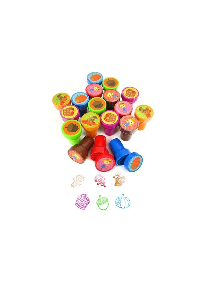 TINYMILLS Tiny Mills 24 Pcs Fall Stampers for Kids Assorted Stamps for Kids Self Ink Stamps (12 Different Designs) Fall Party, Thanksgiving Halloween Party Favors, Goody Bag Filler Treats, Classroom Rewards - Image 3