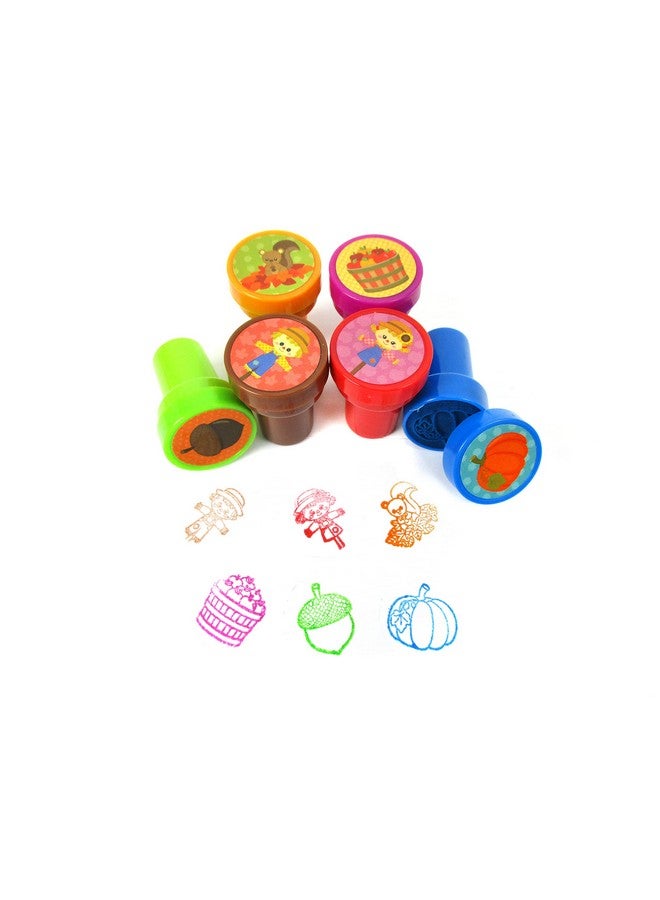 TINYMILLS Tiny Mills 24 Pcs Fall Stampers for Kids Assorted Stamps for Kids Self Ink Stamps (12 Different Designs) Fall Party, Thanksgiving Halloween Party Favors, Goody Bag Filler Treats, Classroom Rewards - Image 2