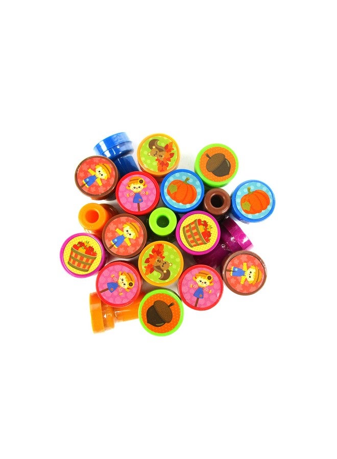 TINYMILLS Tiny Mills 24 Pcs Fall Stampers for Kids Assorted Stamps for Kids Self Ink Stamps (12 Different Designs) Fall Party, Thanksgiving Halloween Party Favors, Goody Bag Filler Treats, Classroom Rewards - Image 4