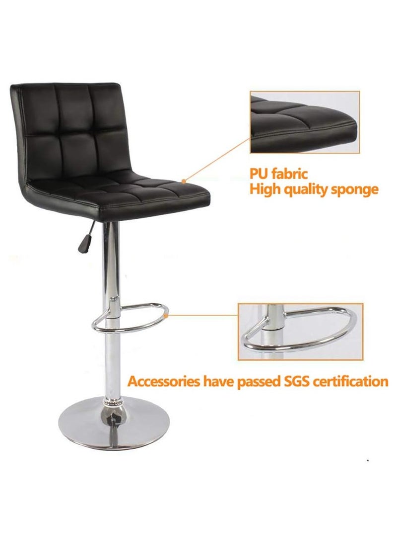 Generic Bar Stool Adjustable Bar Chair Swivel Kitchen Dining Chair Modern Barstools Metal Chairs with Back and Footrest PU Leather Kitchen Stool（1pcs)  - Image 3