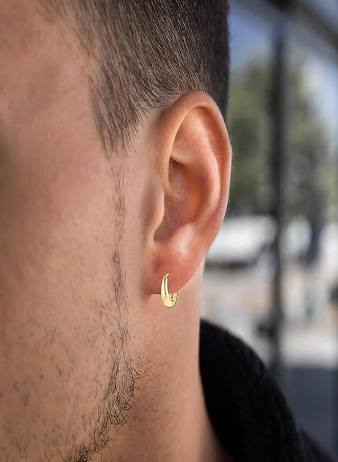 DEVIN Big size Bali Piercing Men Jewellery Golden Studs Combo Stylish Hoop Clip on Earings Gold Ear rings Earrings For Men Boys Gents Girls Boyfriend Girlfriend - BALI-M9151 (2 PCS) - Image 3