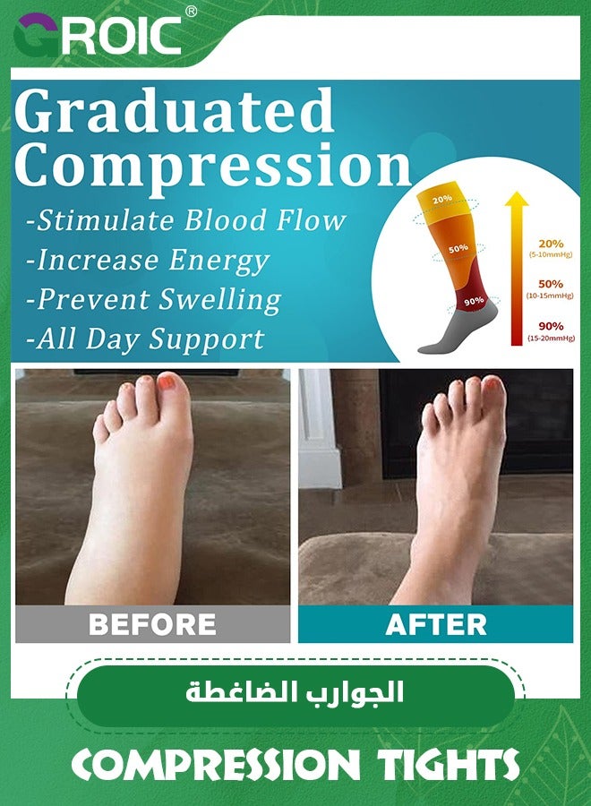 GROIC 6 Pack Compression Socks for Adults, Copper Medical Compression Socks, Best Circulation Support for Medical, Running,Nursing,Athletic,Thigh High Compression Socks  - Image 5