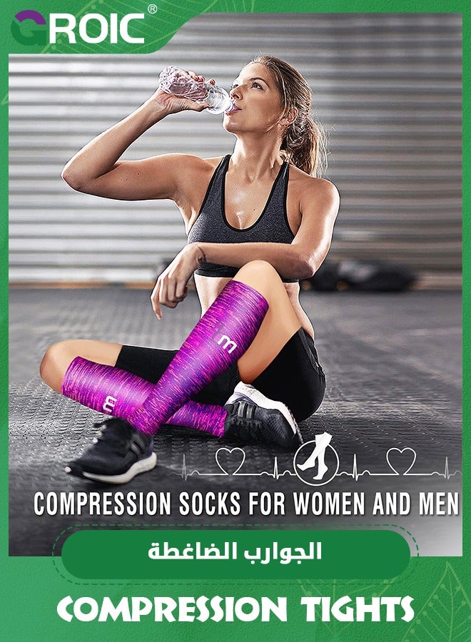 GROIC 6 Pack Compression Socks for Adults, Copper Medical Compression Socks, Best Circulation Support for Medical, Running,Nursing,Athletic,Thigh High Compression Socks  - Image 2