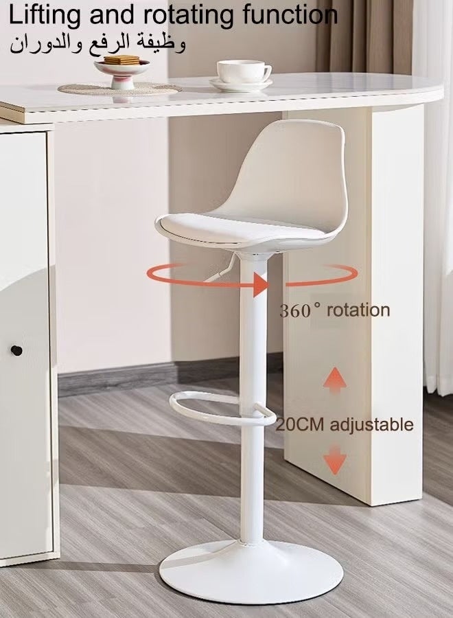 JOGAMS 2Pcs Swivel Bar Stools with Backrest Height Adjustable Armless Counter Chairs with Footrest for Kitchen Home or Pub - Image 4