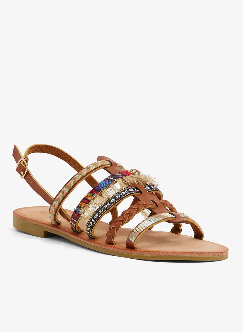 Savannah Collection Multi Strap Flat Sandal