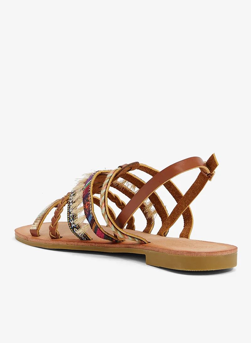 سافانا كولكشن صندل مسطح بأشرطة متعددة