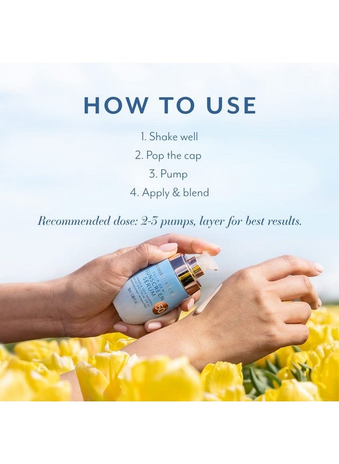 BLOOMEFFECTS Tulip Dew Sunscreen Serum With Broad Spectrum Mineral Spf 50 (Waterresistant Up To 40 Minutes) Crueltyfree Clean Beauty (1.86 Fl Oz 55 Ml)  - Image 3