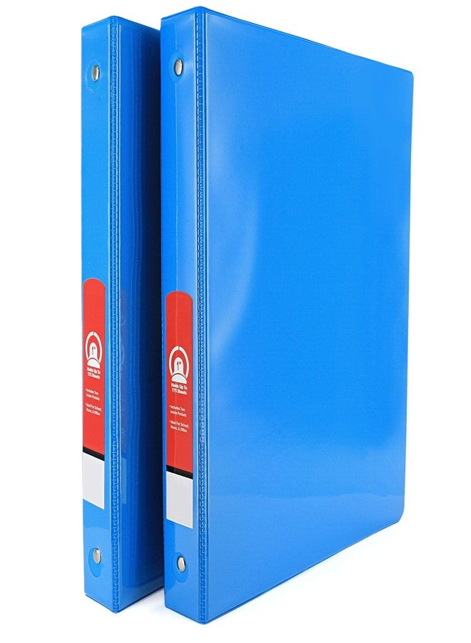 Emraw Super Great 1" 3-Ring View Binder with 2-Pockets - Available in Cyan - Great for School, Home, & Office (2-Pack) - Image 1
