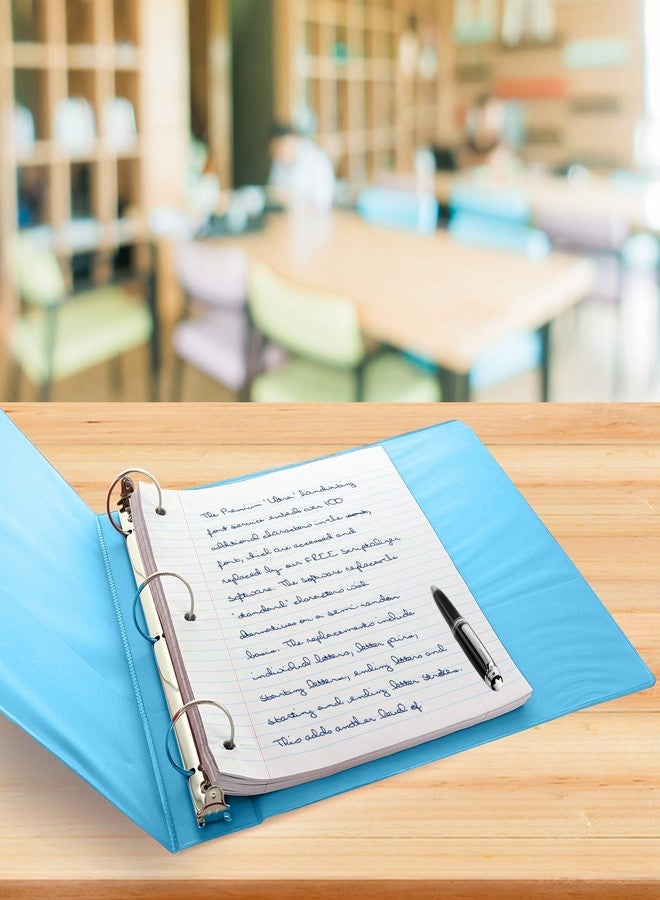 Emraw Super Great 1" 3-Ring View Binder with 2-Pockets - Available in Cyan - Great for School, Home, & Office (2-Pack) - Image 4