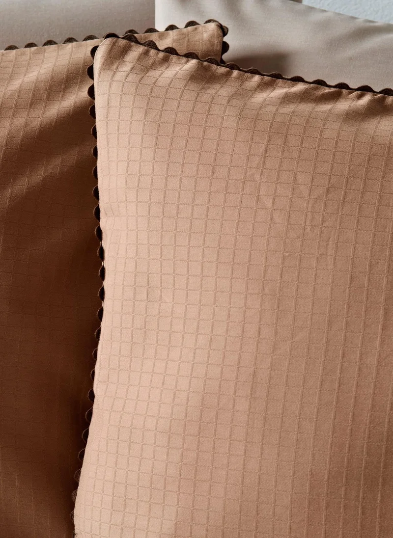 ماتلان Natural Jacquard Scallop Duvet Set