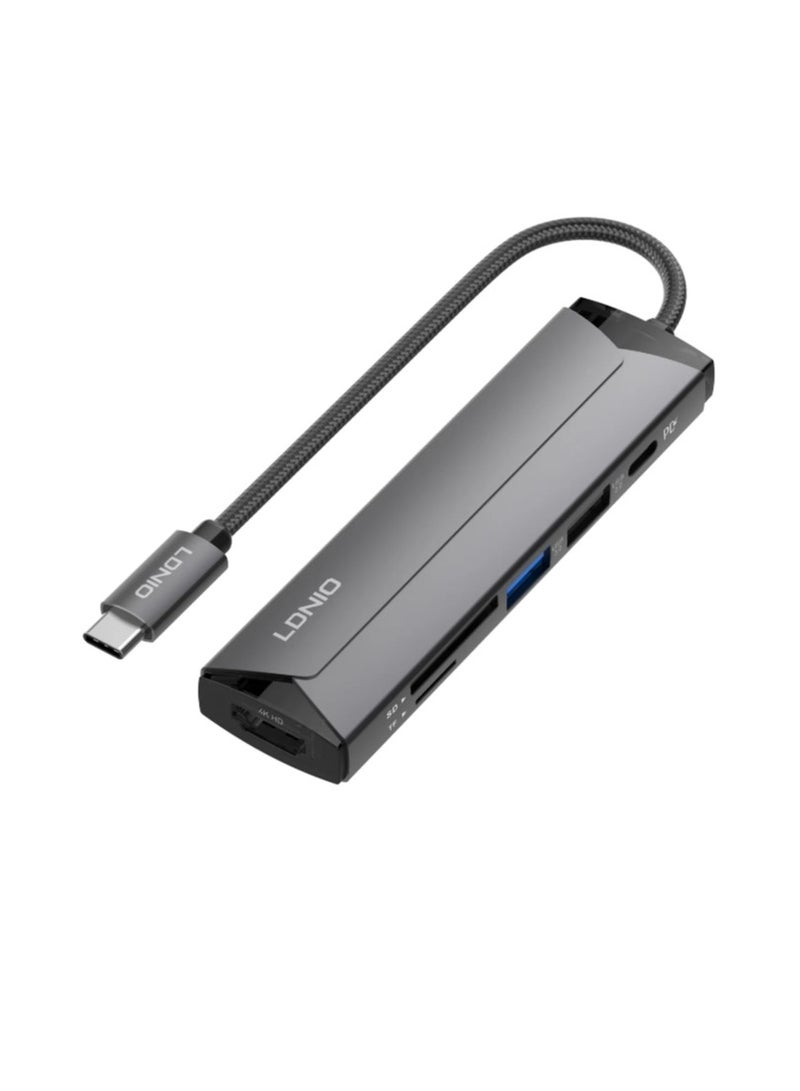 لدنيو محطة إرساء متعددة الوظائف LDNIO DS-56H USB-C PD100W USB-C Type-C إلى PD3.0 HDMI USB2.0 SD TF منفذ بيانات - Image 2