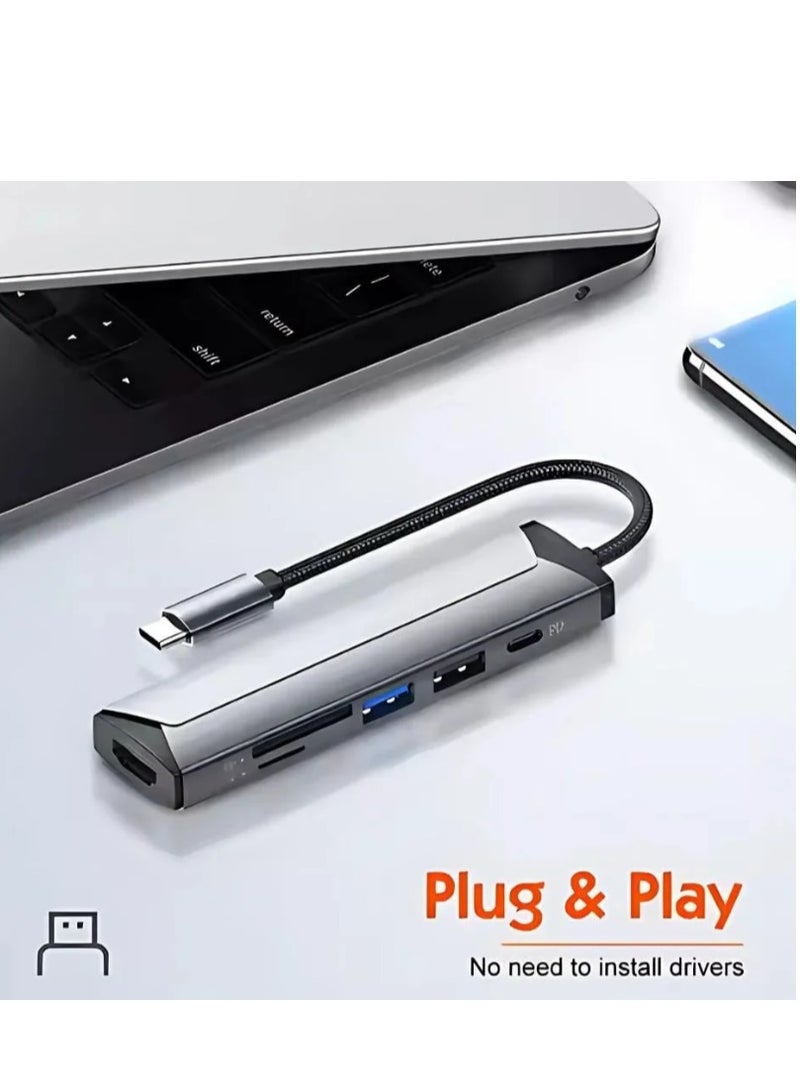 لدنيو محطة إرساء متعددة الوظائف LDNIO DS-56H USB-C PD100W USB-C Type-C إلى PD3.0 HDMI USB2.0 SD TF منفذ بيانات - Image 3