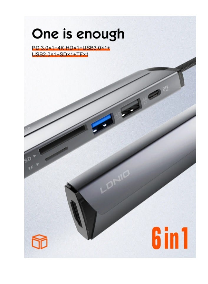 لدنيو محطة إرساء متعددة الوظائف LDNIO DS-56H USB-C PD100W USB-C Type-C إلى PD3.0 HDMI USB2.0 SD TF منفذ بيانات - Image 5