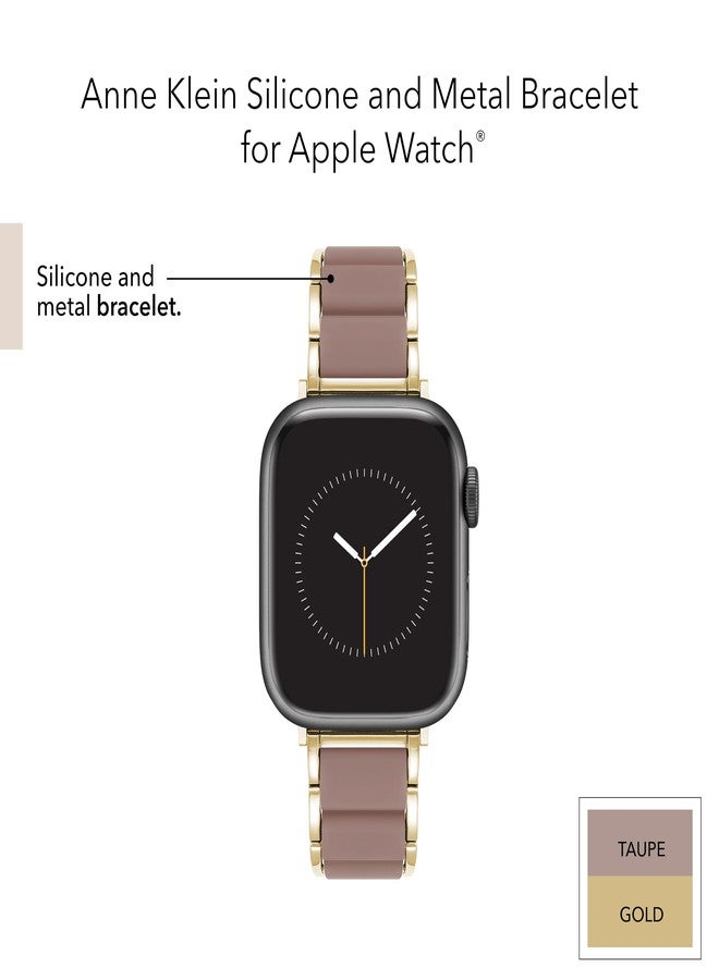Anne Klein Silicone Fashion Bracelet for Apple Watch, Secure, Adjustable, Apple Watch Replacement Band, Fits Most Wrists, Gray - Image 2
