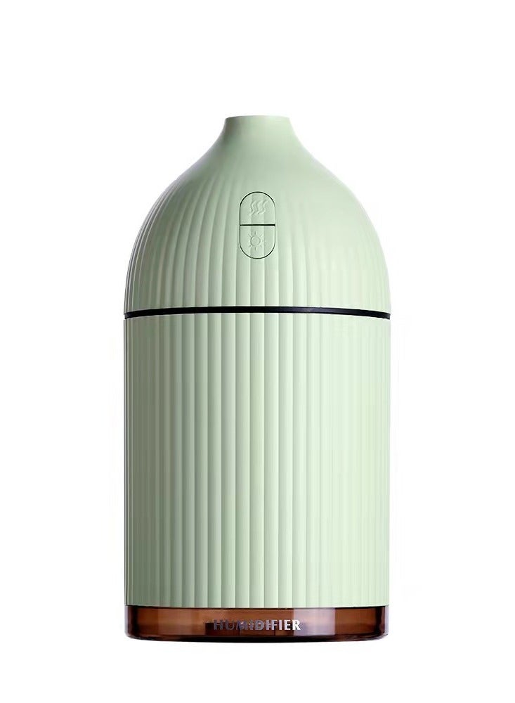 شور مرطب علاجي عطري صغير محمول يو اس بي مع ضوء ليلي للمنزل والسيارة 300 مل أخضر GXZ-J621  - Image 1