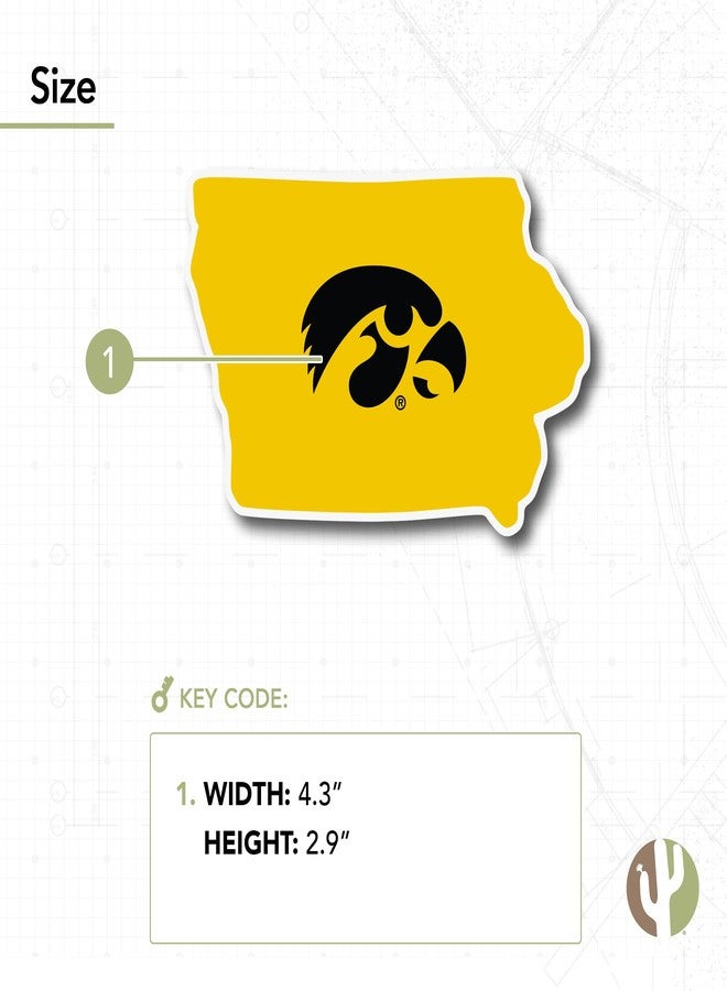 Desert Cactus University of Iowa Sticker Hawkeyes Vinyl Decal Laptop Water Bottle Car Scrapbook (State Border Sticker) - Image 3
