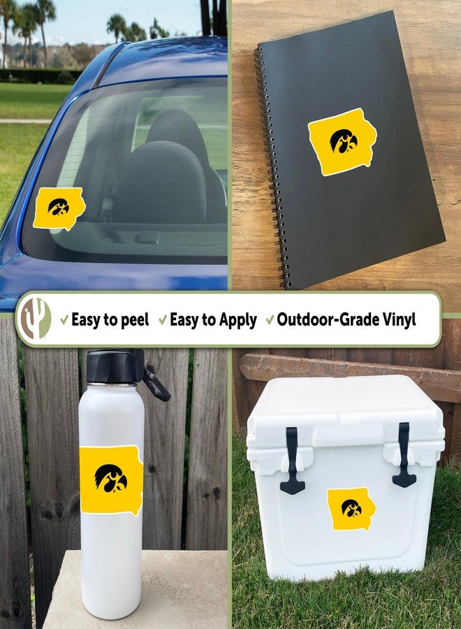 Desert Cactus University of Iowa Sticker Hawkeyes Vinyl Decal Laptop Water Bottle Car Scrapbook (State Border Sticker) - Image 2
