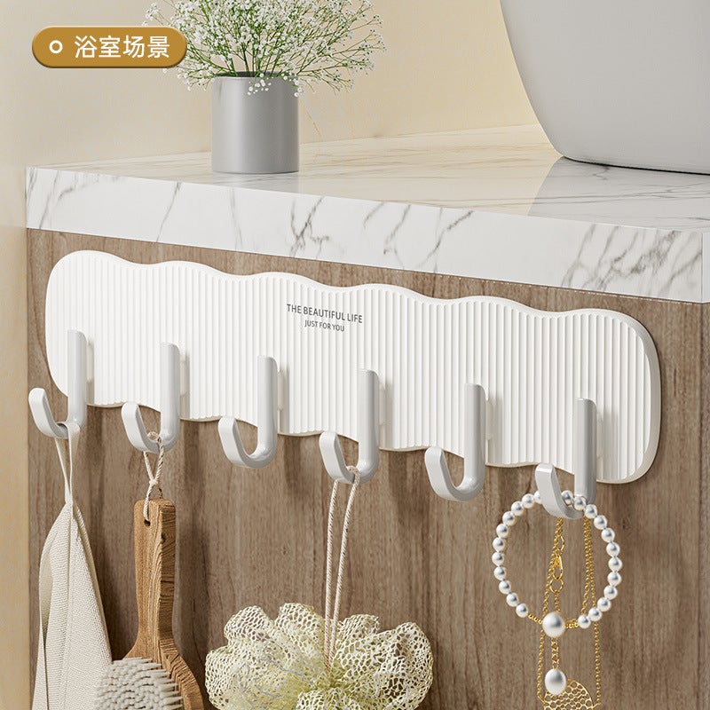 Cream Color Hook Perforated Fixed Universal Hook Toilet Hanger Wall Wall Hook Non-Perforated Hanger - Image 5