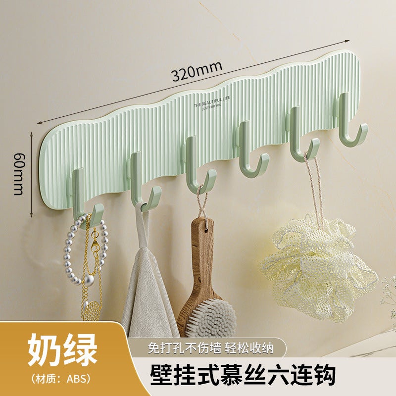 Cream Color Hook Perforated Fixed Universal Hook Toilet Hanger Wall Wall Hook Non-Perforated Hanger - Image 1