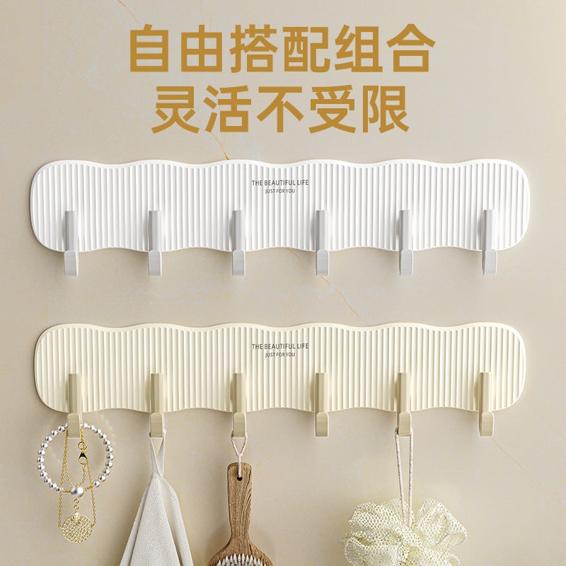 Cream Color Hook Perforated Fixed Universal Hook Toilet Hanger Wall Wall Hook Non-Perforated Hanger - Image 2