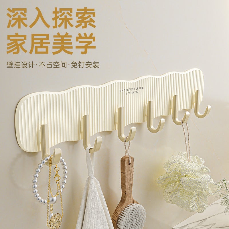 Cream Color Hook Perforated Fixed Universal Hook Toilet Hanger Wall Wall Hook Non-Perforated Hanger - Image 3