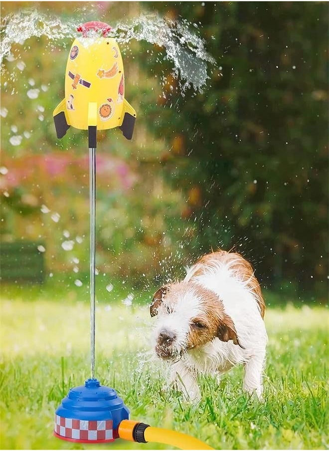 Generic - Outdoor Water Sprinkler for Kids and Toddlers - Backyard Red Spinning Water Spray Rocket Toy for Summer Splashing Fun for 3-8 Years Old Boys Girls Gift - Image 1