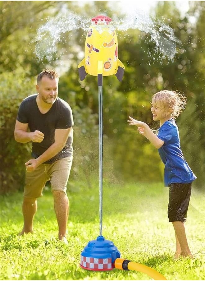 Generic - Outdoor Water Sprinkler for Kids and Toddlers - Backyard Red Spinning Water Spray Rocket Toy for Summer Splashing Fun for 3-8 Years Old Boys Girls Gift - Image 1