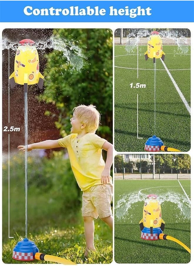 Generic - Outdoor Water Sprinkler for Kids and Toddlers - Backyard Red Spinning Water Spray Rocket Toy for Summer Splashing Fun for 3-8 Years Old Boys Girls Gift - Image 1