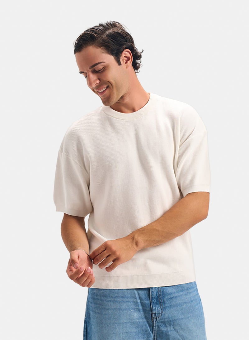 bowline Off White Round Knitwear T-shirt - Image 2