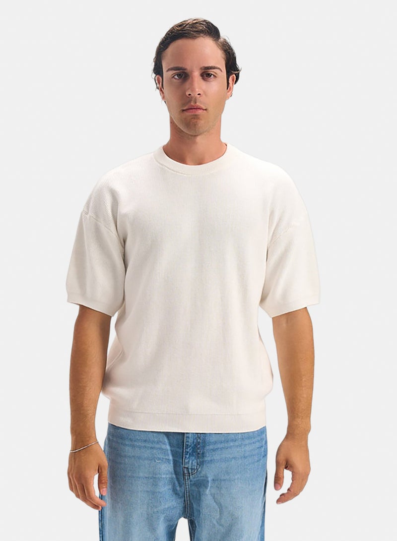 bowline Off White Round Knitwear T-shirt - Image 1