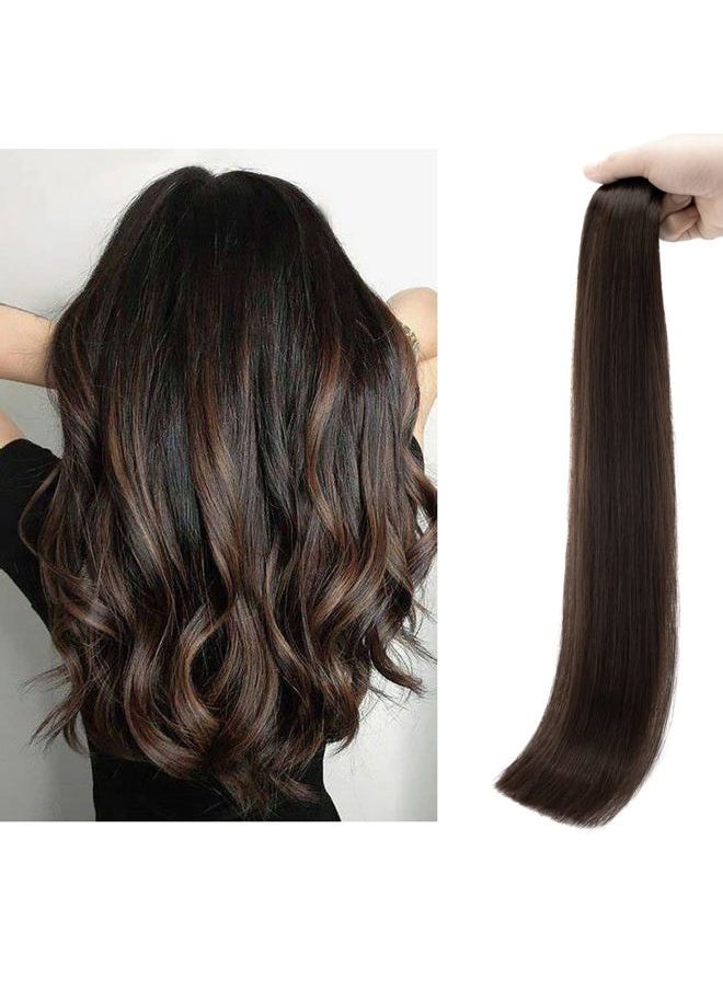 Rich Choices - Tape in Hair Extensions Human Hair Balayage Dark Brown 100% Remy Hair Extensions Real Human Hair Seamless Skin Weft Straight Tape in Hair Extension of 40pcs 80g 14 inch #02 - Image 1