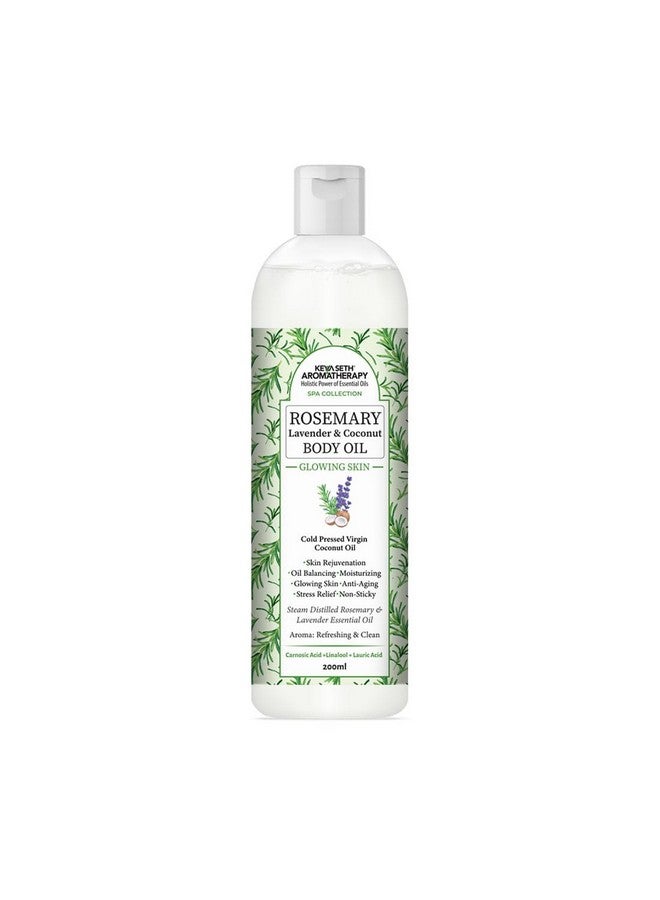 KEYA SETH AROMATHERAPY, DEVICE OF DROP Keya Seth Aromatherapy Rosemary Lavender Coconut Body Oil, Glowing Skin, Moisturizing Refreshing Aroma, Non Sticky Anti Aging, Essential Oil 200ml - Image 1