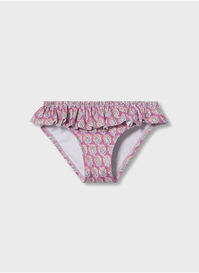 MANGO Infant Floral Ruffle Bikini Bottoms