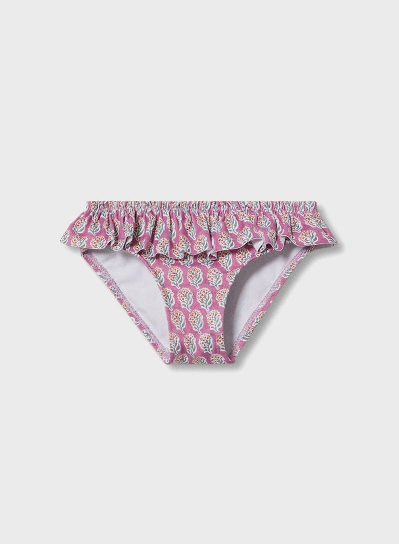 MANGO Infant Floral Ruffle Bikini Bottoms - Image 1