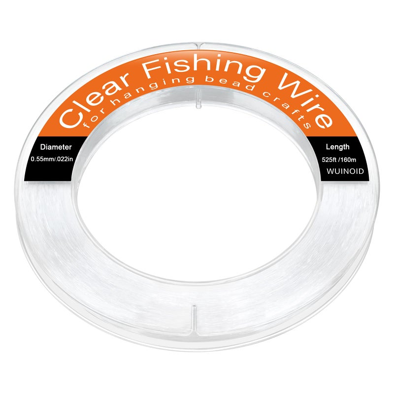 WUINOID Clear Fishing Line Wire 525 ft, Invisible Monofilament Fishing Line Wire, Nylon String for Hanging Balloons Garland Crafts Picture Decorations, Clear String Threads Cords WUINOID - Image 1