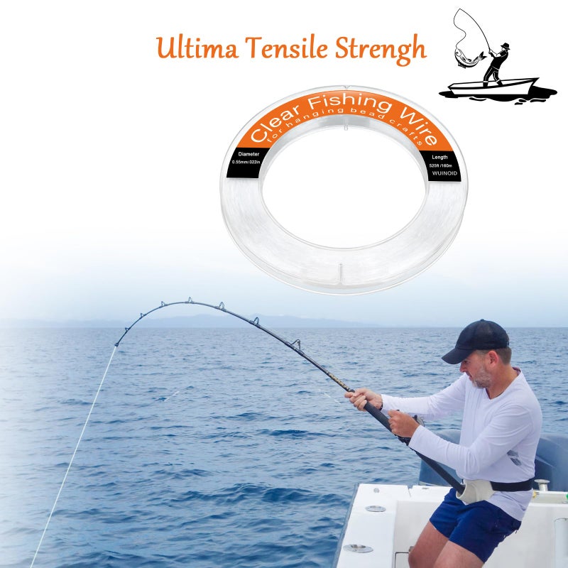 WUINOID Clear Fishing Line Wire 525 ft, Invisible Monofilament Fishing Line Wire, Nylon String for Hanging Balloons Garland Crafts Picture Decorations, Clear String Threads Cords WUINOID - Image 3