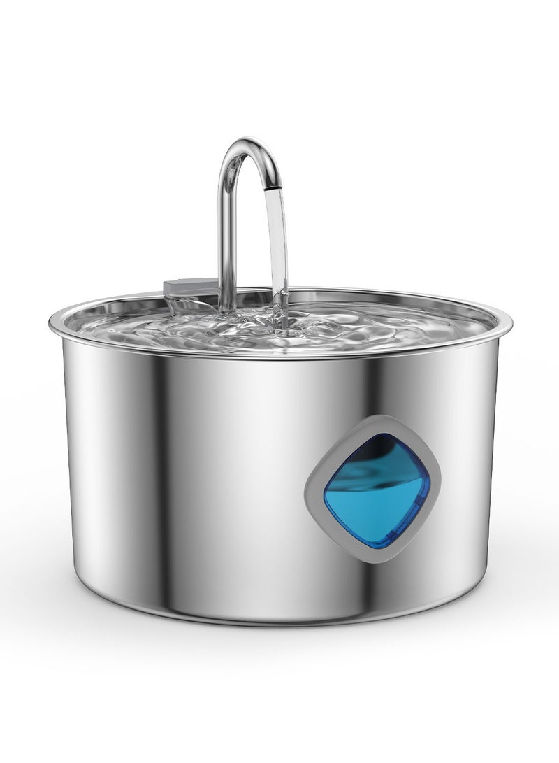 3.2L Stainless Steel Cat Water Fountain Pet Fountain with Quiet Pump Large Capacity Pet Water Dispenser Suitable for Indoor Use - Image 1