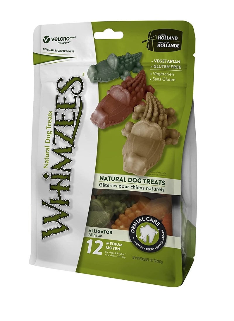 WHIMZEES - Natural Dental Treats Alligator 12pc Medium 360g - Image 1