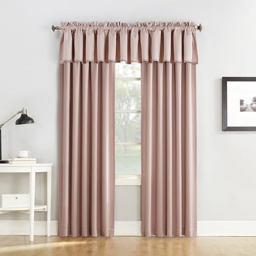 Sun Zero Barrow Energy Efficient Rod Pocket Curtain Valance Pair, 18"L x 54"W - Image 3