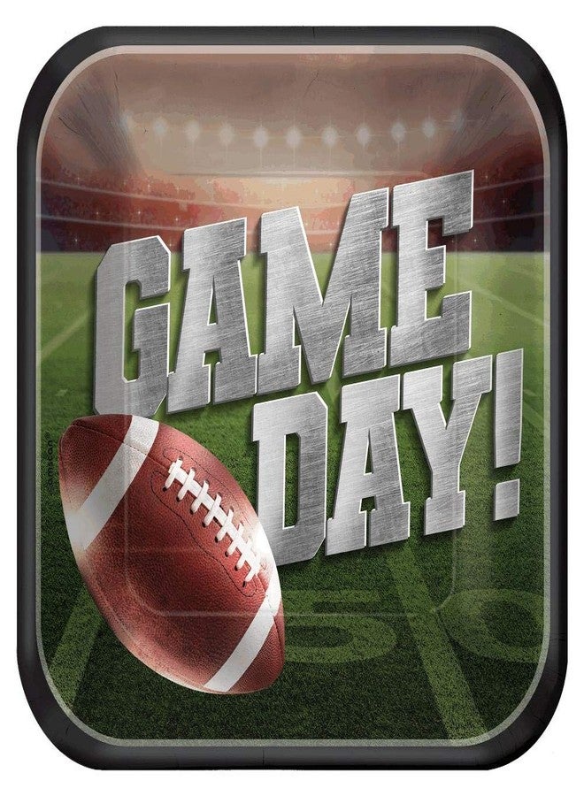 Amscan Go Fight Win "Game Day!" Square Disposable Paper Plates - 9" x 9" (Pack of 18) - Perfect for Game Day and Football-Themed Celebrations