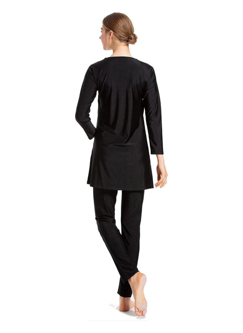 NADANBAO 3PCS Women Modest Muslim Swimsuit, Long Sleeves Swimsuits, Full Covered Swimwear, Muslim Beachwear, Swimming Swim Suit, with Swimcap - Image 5