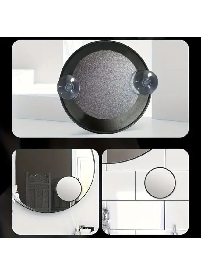 Black 60x Magnification Handheld Makeup Mirror With Non Slip Suction Cup Base - Image 2