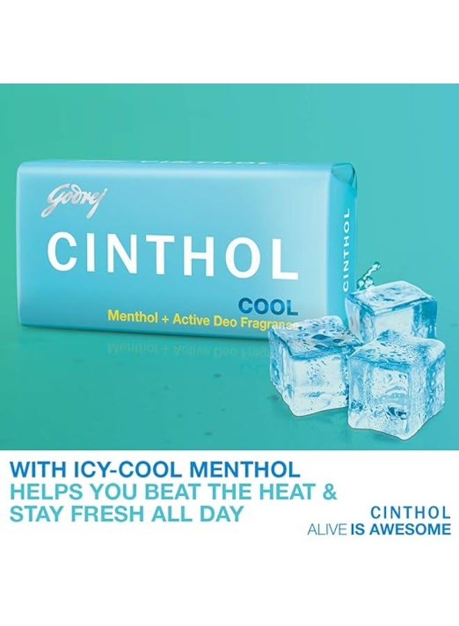سينثول صابون الاستحمام "سينثول كول" (Cinthol Cool) - 100 جم (عبوة من 3 قطع) | صابون استحمام من الدرجة الأولى | بتركيبة المنثول المنعشة (تأثير التبريد الفائق) | لجميع أنواع البشرة - Image 2