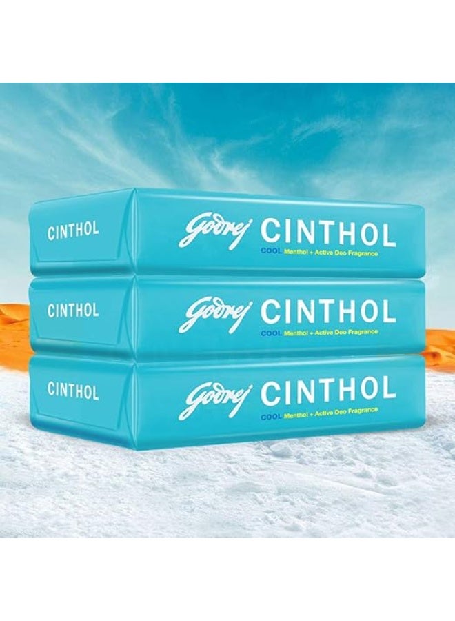 سينثول صابون الاستحمام "سينثول كول" (Cinthol Cool) - 100 جم (عبوة من 3 قطع) | صابون استحمام من الدرجة الأولى | بتركيبة المنثول المنعشة (تأثير التبريد الفائق) | لجميع أنواع البشرة - Image 3