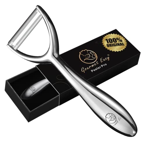 Gourmet Easy Vegetable Peeler, Premium Stainless Steel Potato Peeler, High Tensile Ultra Sharp Blade Fruit and Food Slicer, Y Shaped with Ergonomic Non-Slip Handle, Dishwasher Safe with 5 Years Warranty - Image 1