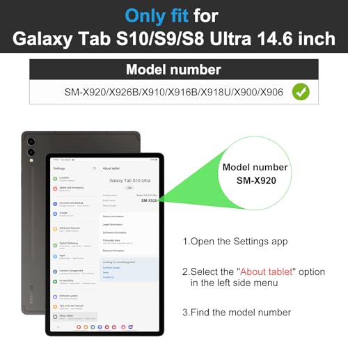 DTTO for Samsung Galaxy Tab S10 Ultra / S9 Ultra / S8 Ultra Case 2024/2023/2022, Premium Leather Business Folio Stand Cover with S Pen Holder for 14.6 Inch Tablet, Auto Wake/Sleep, Black Brown - Image 2
