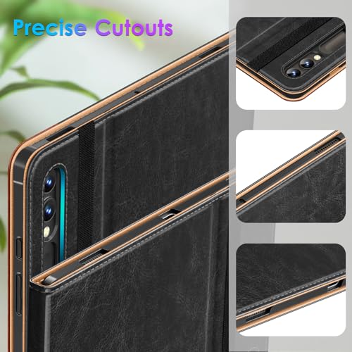 DTTO for Samsung Galaxy Tab S10 Ultra / S9 Ultra / S8 Ultra Case 2024/2023/2022, Premium Leather Business Folio Stand Cover with S Pen Holder for 14.6 Inch Tablet, Auto Wake/Sleep, Black Brown - Image 4