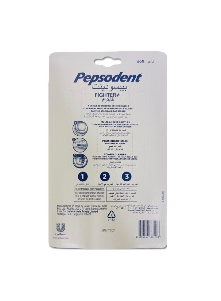Pepsodent Fighter+ Toothbrush, Soft, Super Saver Pack of 6 - Image 2