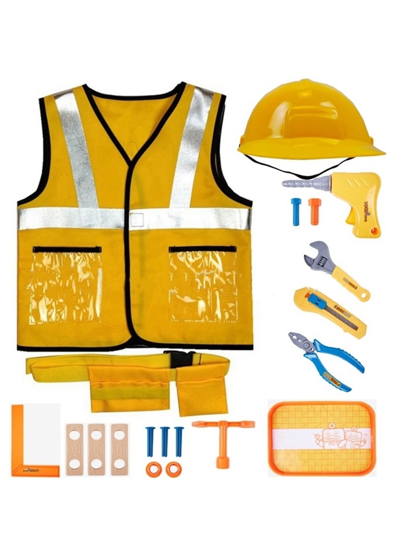 Little Engineer Vest Performance Costume Toy Set Maintenance Worker Costume Construction Worker Costume Stage Dress Up Costume - Image 2