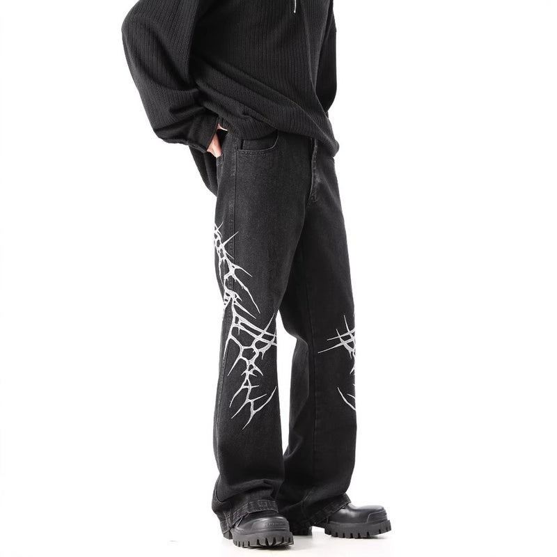 Unisex Classic Denim Jeans Loose Fit Daily Outdoor Wear - Image 3